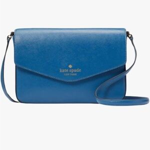 Kate Spade Sadie Envelope Blue Leather Crossbody Bag